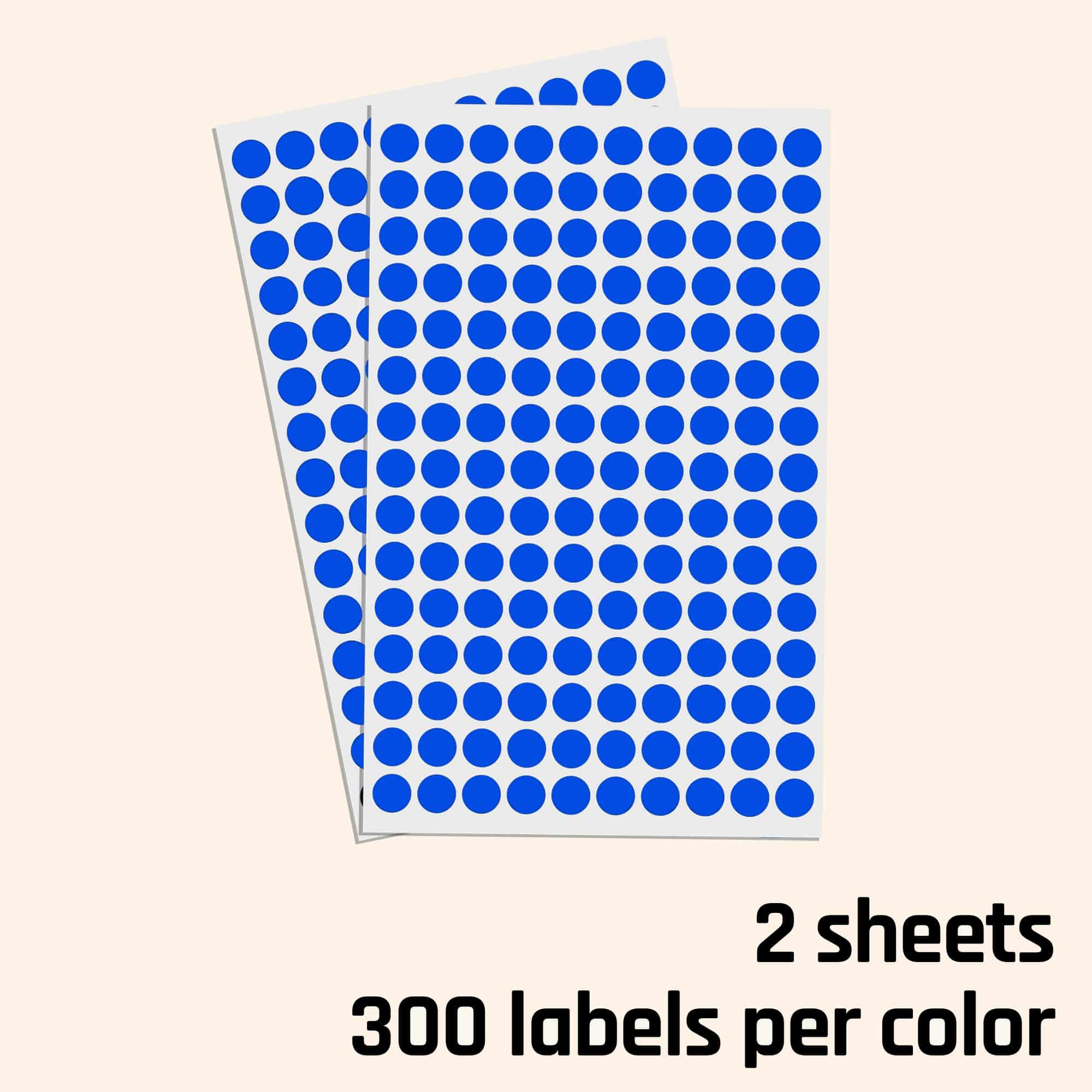 0.375 Round Colored Dot Stickers Labels 3000 Pack 10 Assorted Colors 
