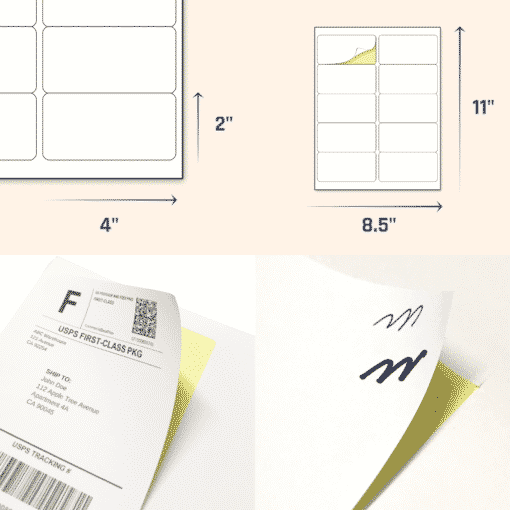 Printing Labels 2" x 4", White Stickers Labels Sheets TownStix