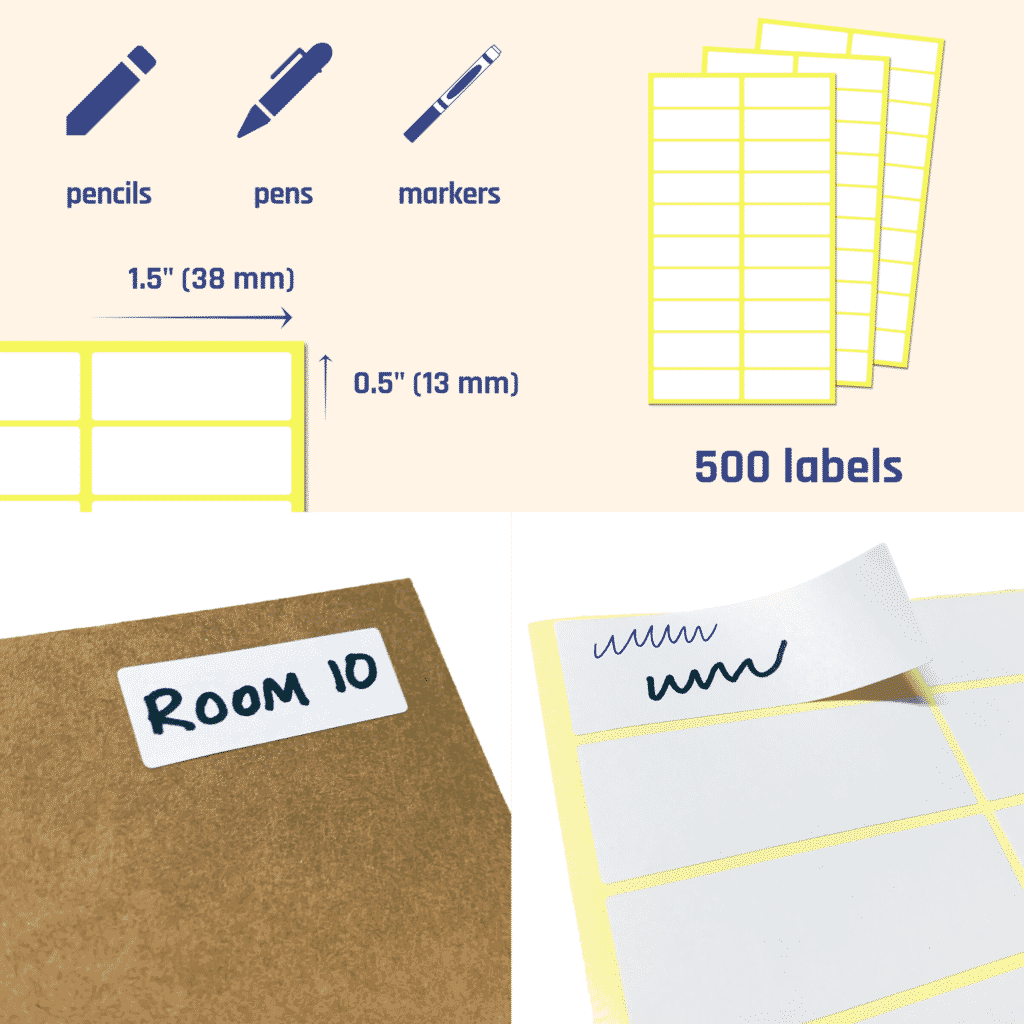TOWNSTIX 2000 PIÈCES, 13 x 8 mm, Étiquettes Autocollantes Papier