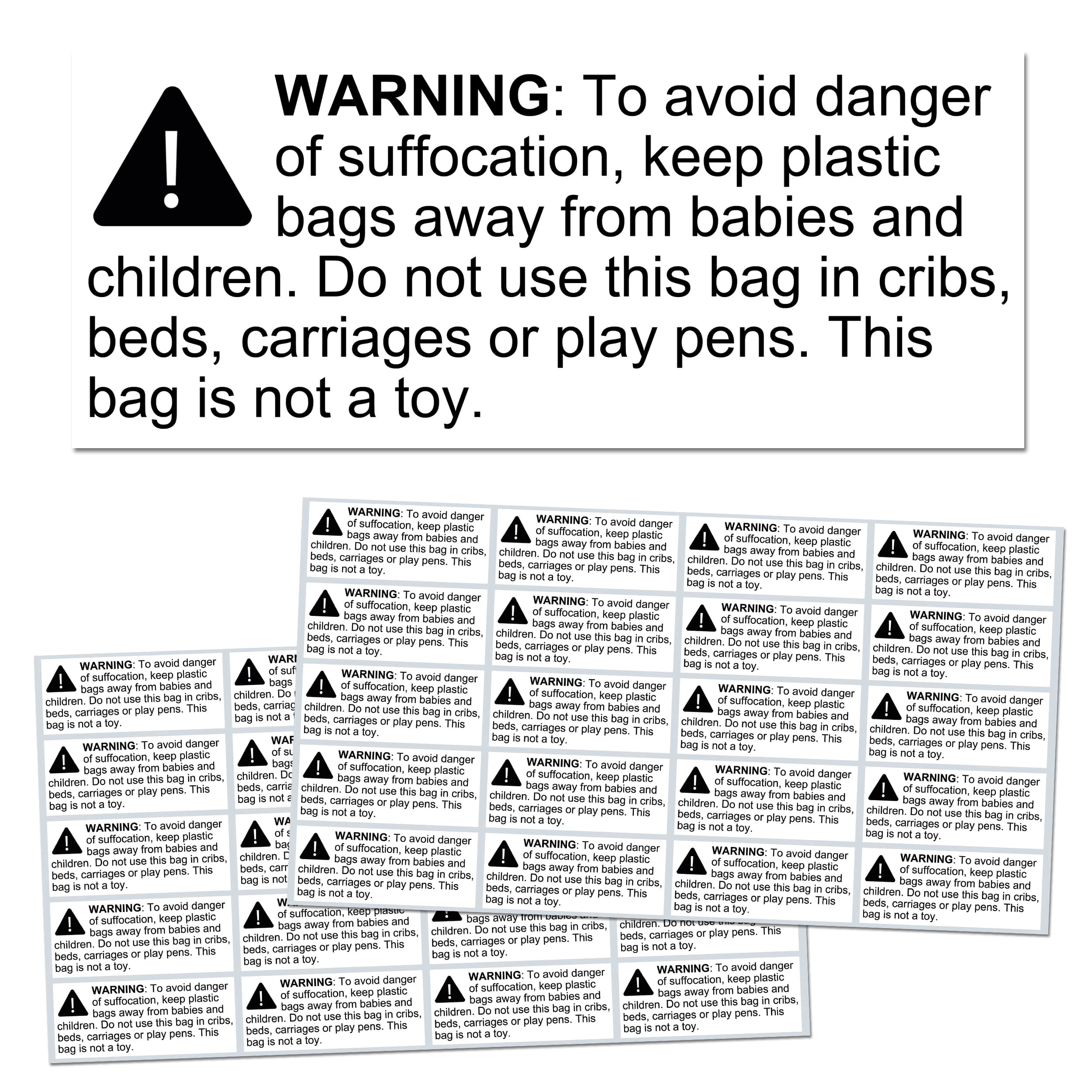 Suffocation Warning Labels For Amazon FBA TownStix