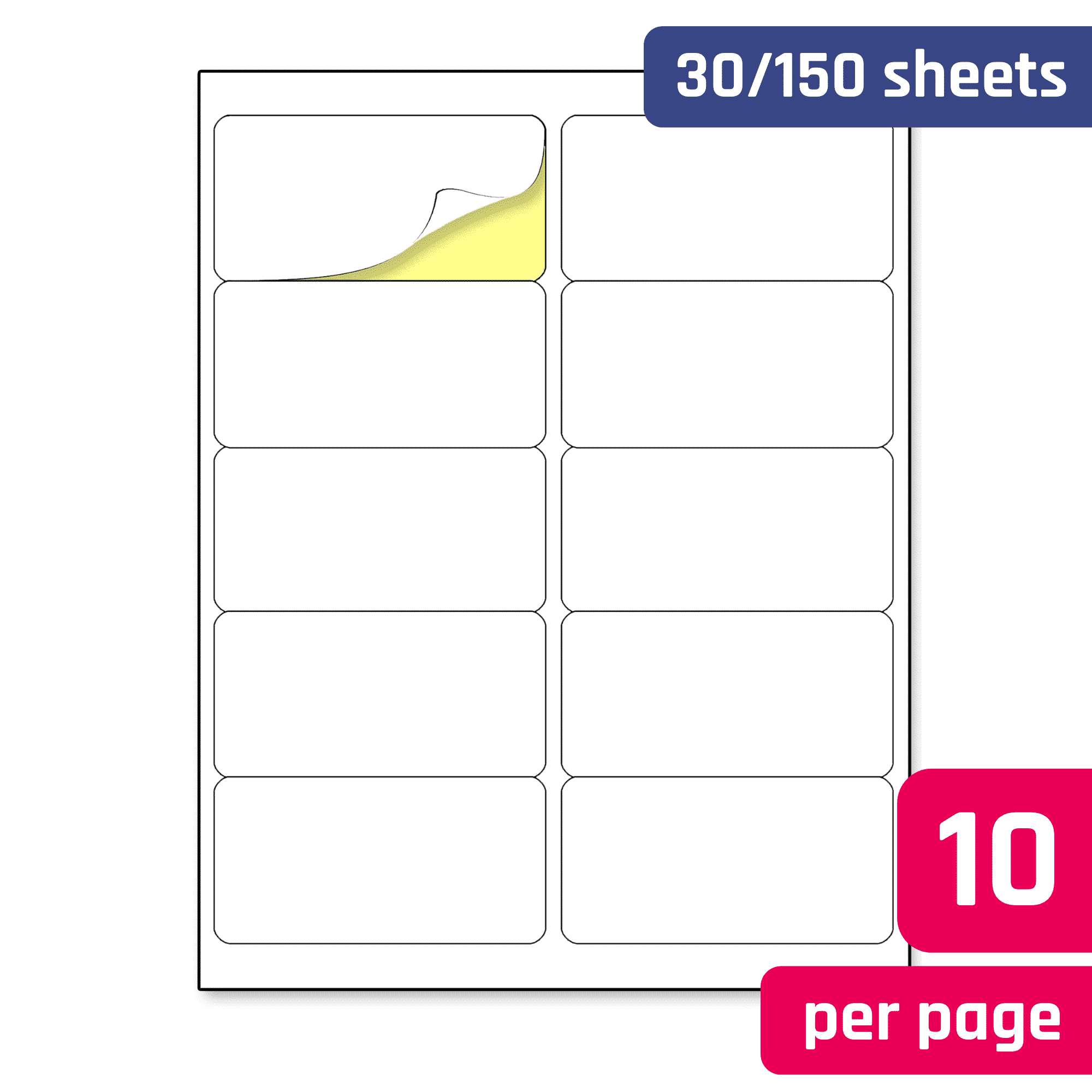 Printing Labels 2 quot x 4 quot White Stickers Labels Sheets TownStix