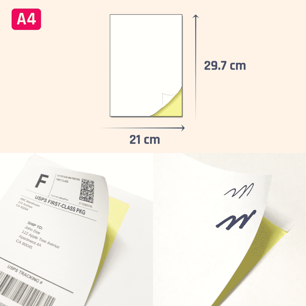 297 x 210 mm - A4 White Stickers Labels Sheets - TownStix