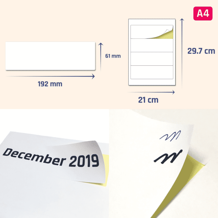 192 x 61 mm - A4 File Folder Stickers Labels Sheets - TownStix